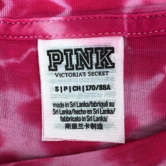 PINK VICTORIA’S SECRET Women’s Pullover Top Sz Small Tie Dye Pink Stretch - Picture 4 of 9